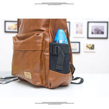2015 top quality brand fashion black genuine leather men s backpacks preppy style brown women backpack