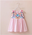 YWP1587134 2017 Summer Dress Fashion Baby Girls Dress Embroidery Flower Sleeveless Toddler Girl Dress Princess Girl