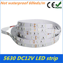 Hot Sale 5 meters no-waterproof SMD 5630 led strip Dc 12v 300 LED Flexible Strip Light Decorative LED Strip free shipping