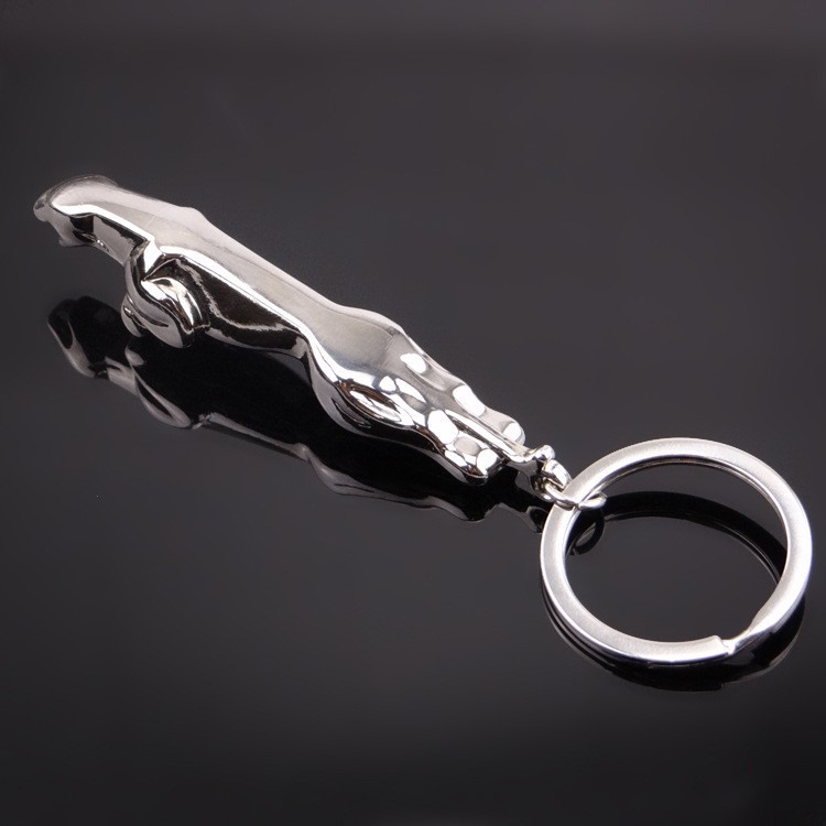 Creative Keychain Smooth metal Leopard Key Chain Car Key Ring for Man or Women (2)