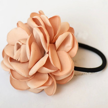 Fashion Charming Hair Bands Simulation Roses String Tire Camellia Scrunchie Women Colorful Pink Khaki Purple Hair Accessories