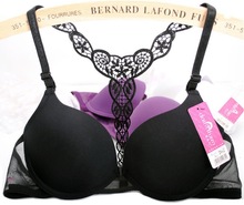 Fashion Women Bra Front Closure Sexy Lace Racer Back Smooth Surface Push Up Underwear Lingerie Sujetador