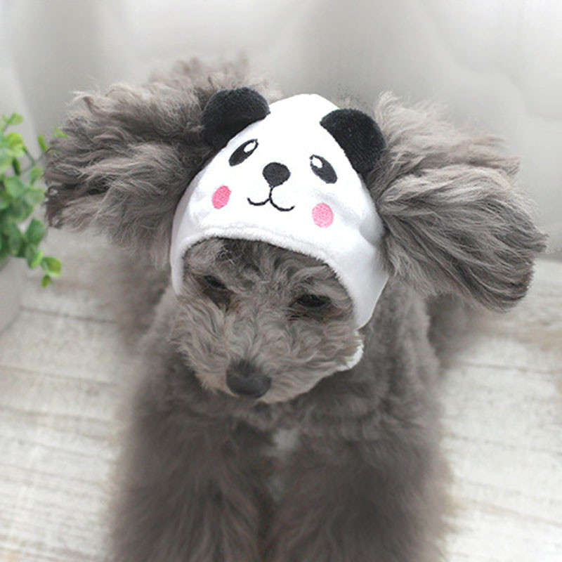 Cute Cartoon Animal Pet Dog Hats Caps Soft Fleece Adjustable Size S M for Small Dogs Cat Cap Puppy Headgear3
