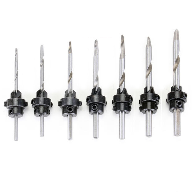 22 Piece HHS4241 Tapered Countersink Wood Drill Bit match the size of