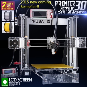 2015 Upgraded  Quality High Precision Reprap Prusa i3  DIY 3d Printer kit with 2  Rolls Filament 8GB SD card  and  LCD for Free