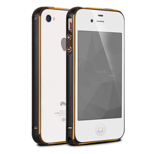 Luxury Metal Bumper for Apple iPhone 4 4s Hippocampal Button Lock Aluminum Alloy Frame with Gold