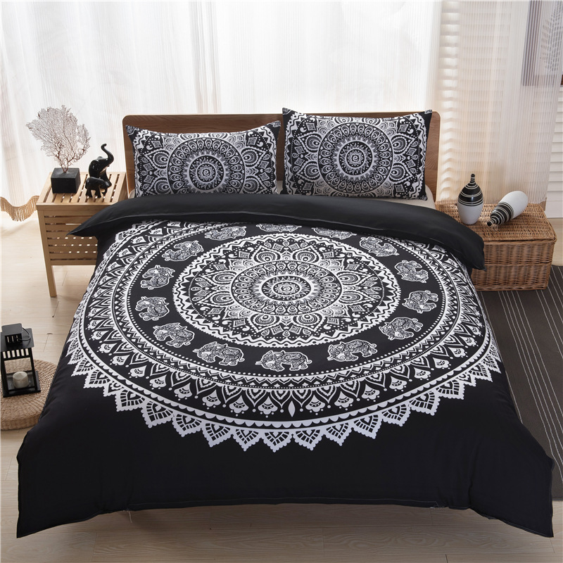Indian Mandala King Cotton Doona Cover Quilt Comforter Set Bedspread Duvet Cover