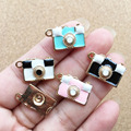 Mini Order 20PCS Oil Drop Vintage Camera Shape DIY Jewelry Charms Gold Tone Enamel DIY Bracelet