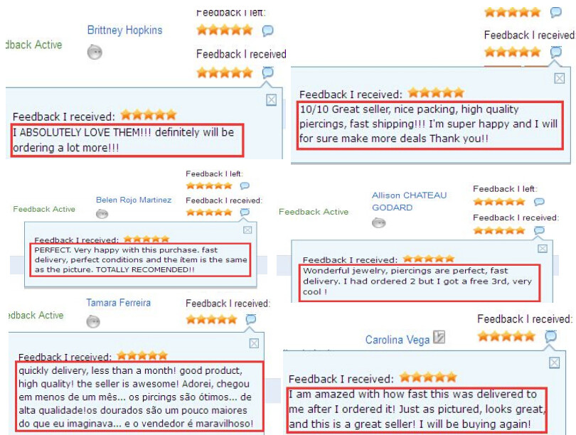 detail feedback questions about surgical steel