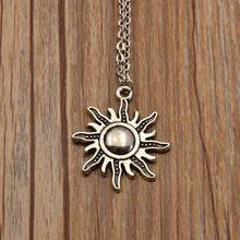 New fashion jewelry antique silver plated moon sun mix design pendant necklace include chain link gift