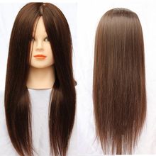 18″ Human Hair Hairdresser Training Mannequin Dummy Head Cutting Styling Practice Head Plastic Female Mannequin Doll Head