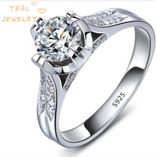 Genuine 925 Sterling Silver Jewelry Engagement Rings For Women AAA CZ Diamond Ring Elegant Eternity Bijoux Wholesale SCY075