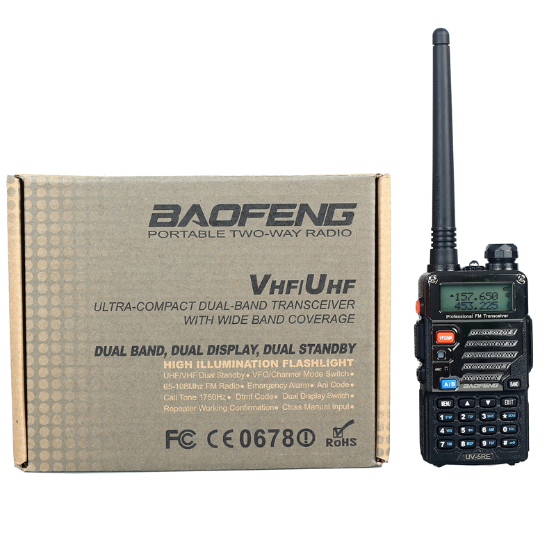 Baofeng 5RE Walkie Talkie RadioPofung 5RE 5W 128CH UHF VHF FM VOX comunicador baofeng UV-5RE baofeng uv 5re 5w dual band 128 ch walkie talkie w charging dock black