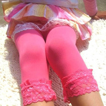 Candy Color Velvet Baby Kids Girl Legging Pants Colorful Lace Side Legging for Gilrs 5 9Y