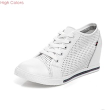 Small Big Size 34~40 Platform Genuine Leather Ankle Boots Hidden Wedge Heels Casual Shoes Women’s Elevator Fashion Student Shoes