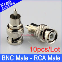 10pcs BNC Male to RCA Male Coax Connector Adapter Cable Plug for cctv camera