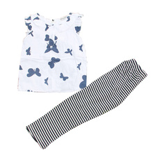 Summer 2015 clothes suits Baby Girls Small broken flower with short sleeves pants pants Cute Kids