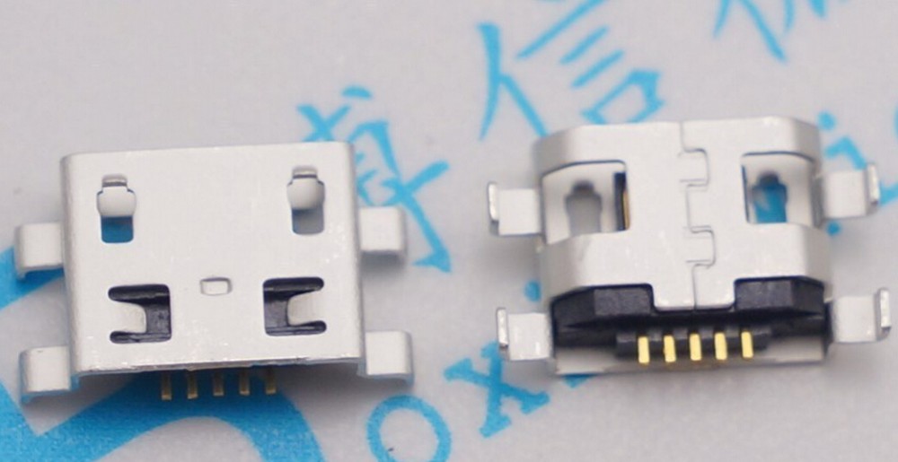 100pcs Micro USB 5pin 0 8 no side Flat mouth without curling side Female Connector For