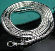 wholesale fashion jewelry 925 stamped silver plated jewelry necklace 3mm snake chain length 40-76cm men jewelry N285