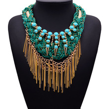 2015 New Arrival XG125 Vintage Necklaces Pendants Women Long Gold And Silver Tassel Statement Necklace Gothic