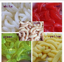 Promotion!! hot sell ! 50 pcs 2cm 0.4g maggot Grub Soft Lure Protein Soft Bait Worm Fishing Lures 4 colors for choice