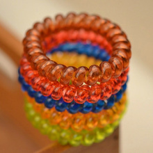 Free Shipping 10Pcs lot Fashion Cute Candy Color Hair Jewelry Headbands Telephone Line Hair Rope For