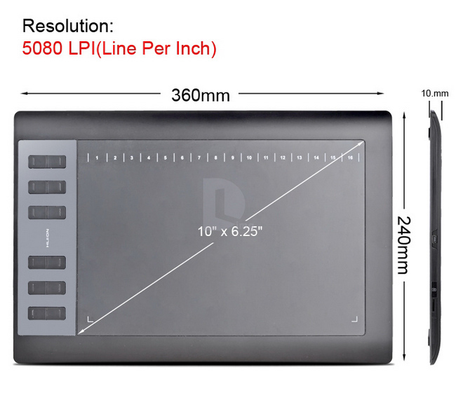  HUION 1060 Pro +        Tableta Grafica  + -   