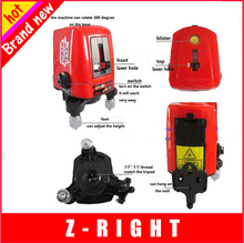 Envío gratis 3 línea 3 punto AK 455 360 degree autonivelante cruz nivel láser rojo caliente de la venta de nivel láser nivel de herramientas