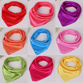 Pure Color Silk Square Scarf Neckerchief Work Wear satin scarves Women Hair Bandanas Headwear 60 60cm