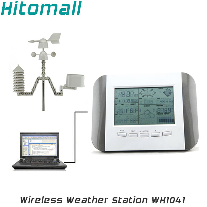 USB Computer Connection Temperature Humidity Rain Gauge Pressure Wind Speed Direction Wireless Weather Station Weather Center