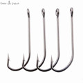 30pcs 34007 Stainless Steel Fishing Hooks Long Shank Saltwater Carp Fishhooks Size 2 0 3 0