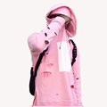 Fashion Mens Hip Hop Pink Hoodies Sweat Suit Tracksuit Men With The Hole Hoodies Men Running