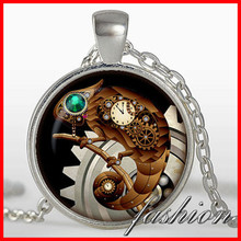 1 pc free shipping Steampunk pendant Necklace Silver plated pendant fashion necklaces for women 2015 Gear Steampunk Jewelry