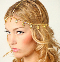 Bohemian Gold Leaf Leaves Chain Head Chain Dance Jewelry Headband Headpiece Hair band Hair Accessory Jewelry