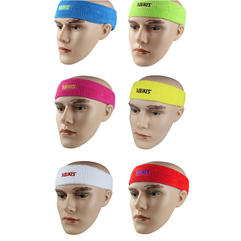 Description Picture 6 of item1/2PCS High Quality Sweat Headband Men Sweatband Women Yoga Hair Bands Cotton Head Sweat Bands Sports Running Outdoor Safety HOT