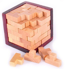 Hot 3D Wooden Puzzle IQ Mind Brain Teaser Tetris Puzzles Game for Adults Kids