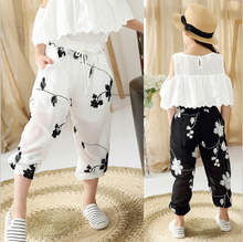 Gils Pants Good Quality Chiffon Kids Clothes For Girls Embroidery Harem Pants Elastic Waist Summer Children Clothing Trousers