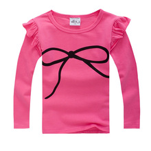 2015 spring Autumn children s long sleeve T shirt elasticcandy colors girls t shirts kids tops