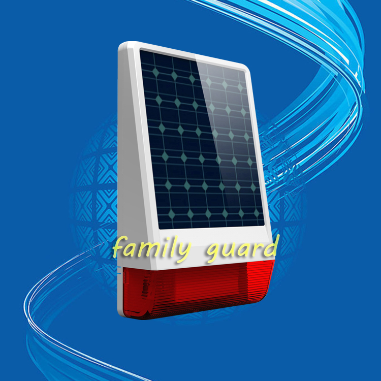 New Arrival Wireless 315mhz or 433mhz Outdoor big strobe Solar powered Siren with LED flashing response
