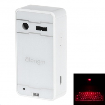 Atongm L 1+ blue tooth laser keyboard supports an Anne system cellular phone flat panel take a stereo set mouse function- white