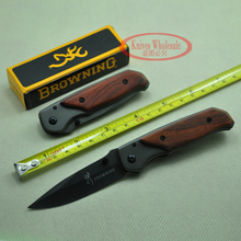 BR DA29 Camping Survival Folding 440 57HRC Blade Wood Handle Gift hunting knife Utillity Outdoor Tools