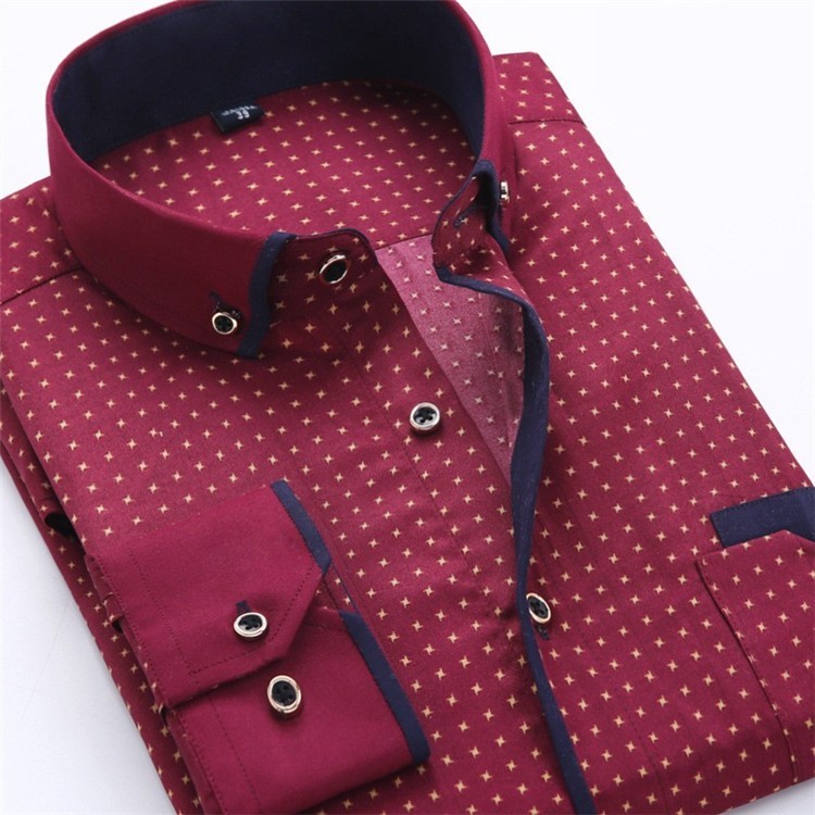 Men Dress Shirt 2016 Spring New arrival Button Down Collar High Quality Long Sleeve Slim Fit Male Business Shirts M-5XL YN02609