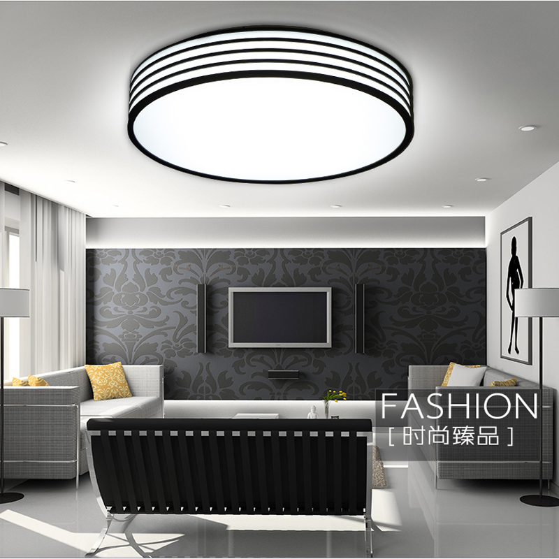Led ceiling light modern brief bedroom lights study light round acrylic living room lights Purple18W