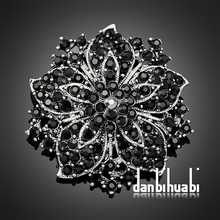 7 colors’ Vintage Style Black Rhinestone Crystal Diamante Party Brooch pins for women Ac036