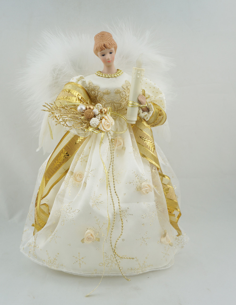 Arbre de Noël haut FAIRY ANGEL GOLD DRESS /& FEATHER WINGS Fairy Tree Topper