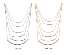 Latest 18K Real Gold Silver Color Alloy Multilayer Long Tassel Statement Necklace Body Chain Necklaces New