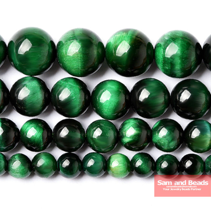 Natural Stone Green Tiger Eye Beads 