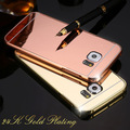 Phone Case For Samsung Galaxy S6 Luxury Aluminum Metal Frame Mirror Hard Back Cover For Samsung