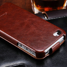 4S Vintage Luxury Flip PU Leather Case For iPhone 4 4S 4G Crazy Horse Skin With