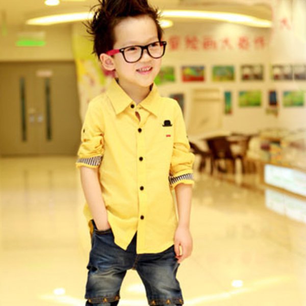 Kid Boy Clothes Long Sleeve Casual Shirt Toddler Button Down Cotton Shirts Tops